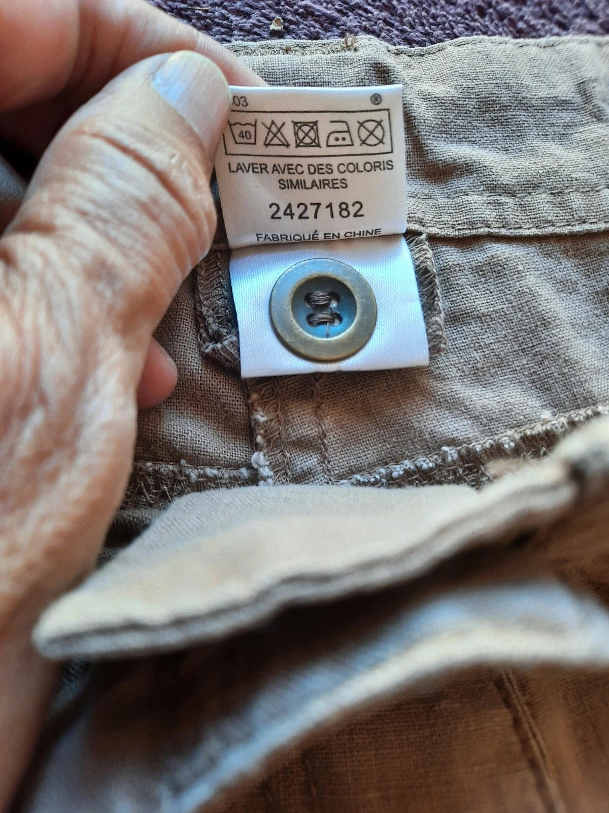 🥀Pantacourt lin et Coton, femme Taille 50. – photo 10